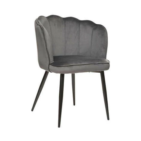 Lot De 2 Fauteuils Velours Isora Gris Atmosphera 4 Lot De 2 Fauteuils Velours Isora Gris Atmosphera – Image 2