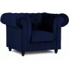 DECO IN PARIS Fauteuil Chesterfield En Velours Bleu - WILSTON - Bleu -Pas Cher Fauteuil Magasin 52694513 1