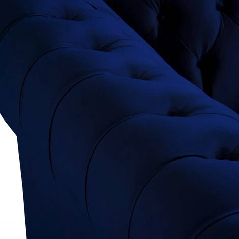 DECO IN PARIS Fauteuil Chesterfield En Velours Bleu - WILSTON - Bleu 7 DECO IN PARIS Fauteuil Chesterfield En Velours Bleu - WILSTON - Bleu – Image 5