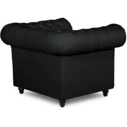 DECO IN PARIS Fauteuil Chesterfield En Simili Cuir Noir- WILSTON - Noir -Pas Cher Fauteuil Magasin 52694535 3