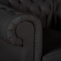 DECO IN PARIS Fauteuil Chesterfield En Simili Cuir Noir- WILSTON - Noir -Pas Cher Fauteuil Magasin 52694535 4