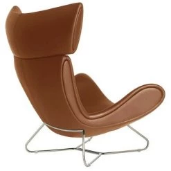 FURNMOD DESIGN YOUR SPACE Fauteuil Emola Chair En Cuir Italien | Cognac - Cognac -Pas Cher Fauteuil Magasin 52721037 3