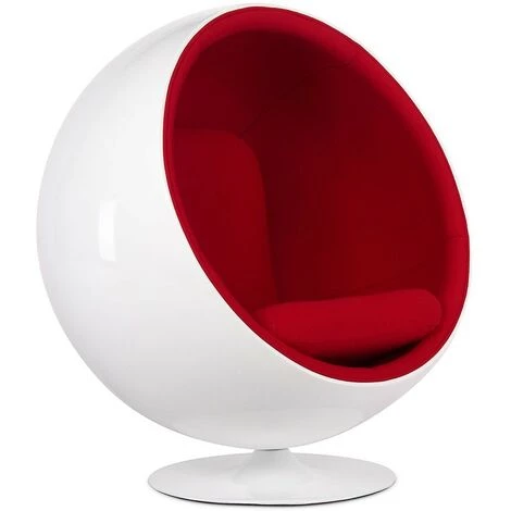 FURNMOD DESIGN YOUR SPACE Fauteuil Ball Chair En Cachemira Et Fibre De Verre | Rouge - Rouge 3 FURNMOD DESIGN YOUR SPACE Fauteuil Ball Chair En Cachemira Et Fibre De Verre | Rouge - Rouge