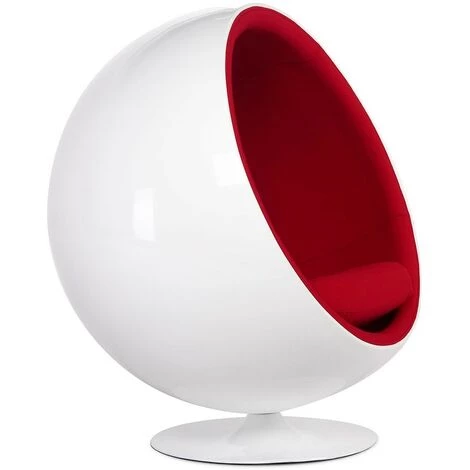 FURNMOD DESIGN YOUR SPACE Fauteuil Ball Chair En Cachemira Et Fibre De Verre | Rouge - Rouge 4 FURNMOD DESIGN YOUR SPACE Fauteuil Ball Chair En Cachemira Et Fibre De Verre | Rouge - Rouge – Image 2