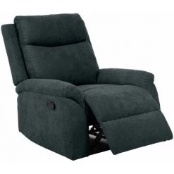 ALTOBUY SACRAMENTO - Fauteuil Relax Manuel Tissu Gris Foncé - Gris Anthracite