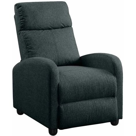 ALTOBUY MELBOURNE - Fauteuil Relax Pushback Tissu Gris Foncé - Gris Anthracite 3 ALTOBUY MELBOURNE - Fauteuil Relax Pushback Tissu Gris Foncé - Gris Anthracite