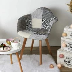 ALTOBUY GIADA - Lot De 2 Fauteuils Patchwork Motifs Grisés - Gris 9 ALTOBUY GIADA - Lot De 2 Fauteuils Patchwork Motifs Grisés - Gris -Pas Cher Fauteuil Magasin 52723056 3