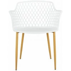 ALTOBUY TRESSIE - Lot De 4 Fauteuils Blancs Pieds Effet Bois Verni - Blanc -Pas Cher Fauteuil Magasin 52723145 4