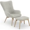PRIVATEFLOOR Fauteuil Rembourré En Lin Avec Repose-pieds - Huda Beige - Bois, Bois, Velours, Polyester - Beige 1 PRIVATEFLOOR Fauteuil Rembourré En Lin Avec Repose-pieds - Huda Beige - Bois, Bois, Velours, Polyester - Beige -Pas Cher Fauteuil Magasin 52731600 1