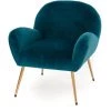 Amadeus - Fauteuil Lise Bleu En Velours - Bleu -Pas Cher Fauteuil Magasin 52775682 1