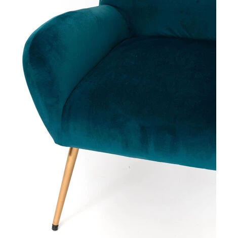 Amadeus - Fauteuil Lise Bleu En Velours - Bleu 4 Amadeus - Fauteuil Lise Bleu En Velours - Bleu – Image 2