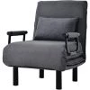 MERAX Fauteuil Chauffeuse Canapé-lit Convertible 1 Place Déhoussable Avec Confort Coussin Pieds Accoudoirs Métal 6 Positions 150kg Gris 2 MERAX Fauteuil Chauffeuse Canapé-lit Convertible 1 Place Déhoussable Avec Confort Coussin Pieds Accoudoirs Métal 6 Positions 150kg Gris -Pas Cher Fauteuil Magasin 52968159 1