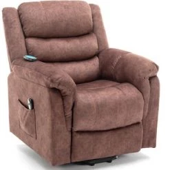 MERAX Fauteuil De Relaxation électrique Fauteuil Releveur Inclinable 160o Avec Repose-pied Ajustable, Fonction De Chauffage,Massage,Orange