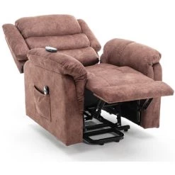 MERAX Fauteuil De Relaxation électrique Fauteuil Releveur Inclinable 160o Avec Repose-pied Ajustable, Fonction De Chauffage,Massage,Orange -Pas Cher Fauteuil Magasin 52968160 3