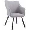 DéCOSHOP26 Chaise Fauteuil De Salle à Manger En Tissu Couleur Gris Design Scandinave Moderne Pieds Noir - Noir
