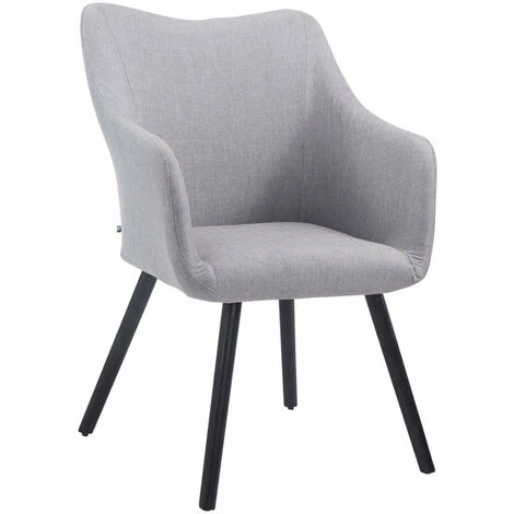 DéCOSHOP26 Chaise Fauteuil De Salle à Manger En Tissu Couleur Gris Design Scandinave Moderne Pieds Noir - Noir 3 DéCOSHOP26 Chaise Fauteuil De Salle à Manger En Tissu Couleur Gris Design Scandinave Moderne Pieds Noir - Noir