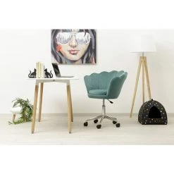 Baroni Home Fauteuil Rembourré Avec Dossier Coquillage En Velours Tiffany Avec Roues Argent, Chaise Avec Roues De Bureau, Hauteur Réglable, Super Confortable 69x71x84 Cm 10 Baroni Home Fauteuil Rembourré Avec Dossier Coquillage En Velours Tiffany Avec Roues Argent, Chaise Avec Roues De Bureau, Hauteur Réglable, Super Confortable 69x71x84 Cm -Pas Cher Fauteuil Magasin 53299726 4