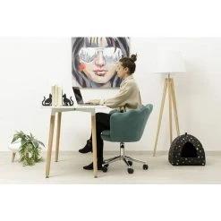 Baroni Home Fauteuil Rembourré Avec Dossier Coquillage En Velours Tiffany Avec Roues Argent, Chaise Avec Roues De Bureau, Hauteur Réglable, Super Confortable 69x71x84 Cm 11 Baroni Home Fauteuil Rembourré Avec Dossier Coquillage En Velours Tiffany Avec Roues Argent, Chaise Avec Roues De Bureau, Hauteur Réglable, Super Confortable 69x71x84 Cm -Pas Cher Fauteuil Magasin 53299726 5