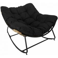 ALTOBUY MERIDA - Fauteuil à Bascule Noir Avec Assise Capitonnée - Noir