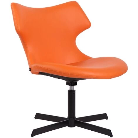 CLP Chaise Lounge Welland En Similicuir Avec Pied En Métal Orange 3 CLP Chaise Lounge Welland En Similicuir Avec Pied En Métal Orange
