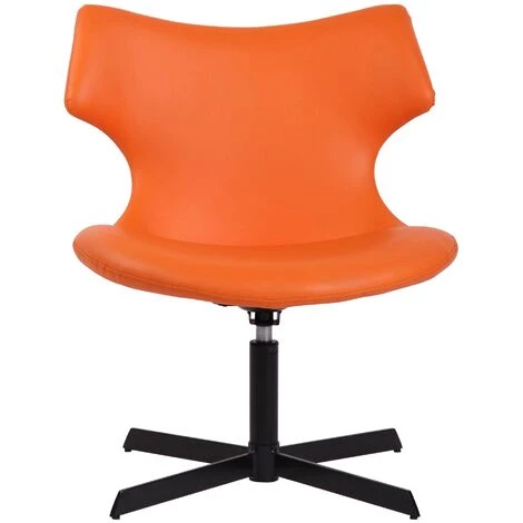CLP Chaise Lounge Welland En Similicuir Avec Pied En Métal Orange 4 CLP Chaise Lounge Welland En Similicuir Avec Pied En Métal Orange – Image 2