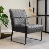DIMEHOUSE Peter Fauteuil Industriel Gris - Anthracite
