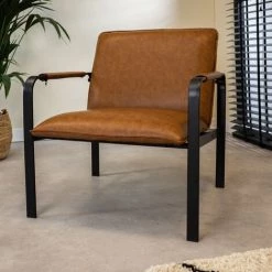 DIMEHOUSE Mitch Fauteuil Industriel Marron - Marron
