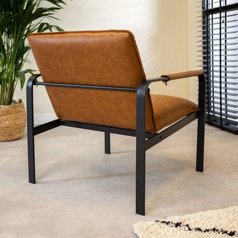 DIMEHOUSE Mitch Fauteuil Industriel Marron - Marron 5 DIMEHOUSE Mitch Fauteuil Industriel Marron - Marron â Image 3