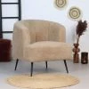 DIMEHOUSE Billy Fauteuil Industriel Teddy Beige Extra Confort - Beige