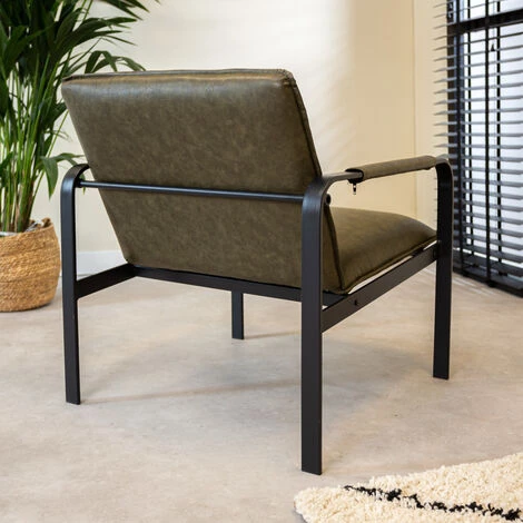 DIMEHOUSE Mitch Fauteuil Industriel Vert - Vert 5 DIMEHOUSE Mitch Fauteuil Industriel Vert - Vert – Image 3