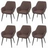 NOVA Ensemble 6 Chaises Fauteuils Pour La Salle à Manger En Tissu Est En Cuir épo-cuir Marron 2 NOVA Ensemble 6 Chaises Fauteuils Pour La Salle à Manger En Tissu Est En Cuir épo-cuir Marron -Pas Cher Fauteuil Magasin 53576682 1