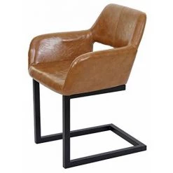 NOVA Chaise En Traîneau En Bois Est En Forme De Faux Cuir Rétro Avec Pieds Métalliques -Pas Cher Fauteuil Magasin 53576746 3
