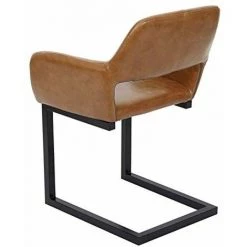 NOVA Chaise En Traîneau En Bois Est En Forme De Faux Cuir Rétro Avec Pieds Métalliques -Pas Cher Fauteuil Magasin 53576746 4