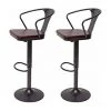 NOVA Tabourets à Barres Réglables En Hauteur Avec Accoudoirs Pivotants De Style Industriel Couleur : Marron -Pas Cher Fauteuil Magasin 53576825 1
