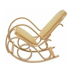 NOVA Chaise à Bascule Structure En Bois Clair Assis Dans Le Tissu De Design Classique Couleur : Jaune -Pas Cher Fauteuil Magasin 53576875 3