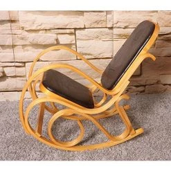 NOVA Structure De Chaise à Bascule En Bois Clair Assis Dans La Conception Classique De L'éco-cuir Couleur : MARRON 9 NOVA Structure De Chaise à Bascule En Bois Clair Assis Dans La Conception Classique De L'éco-cuir Couleur : MARRON -Pas Cher Fauteuil Magasin 53576895 3