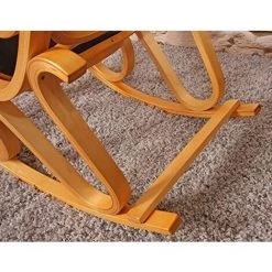 NOVA Structure De Chaise à Bascule En Bois Clair Assis Dans La Conception Classique De L'éco-cuir Couleur : MARRON 10 NOVA Structure De Chaise à Bascule En Bois Clair Assis Dans La Conception Classique De L'éco-cuir Couleur : MARRON -Pas Cher Fauteuil Magasin 53576895 4