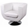 NOVA Fauteuil Et Clubs De Salon Pivotant à 360 ° Avec Revêtement En Cuir écologique Couleur : BLANCHE