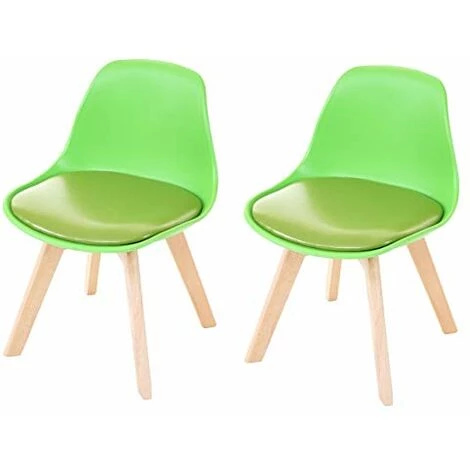NOVA Ensemble De 2 Chaises Pour Enfants En Plastique Avec Une Séance D'éco-cuir Couleur : VERT 3 NOVA Ensemble De 2 Chaises Pour Enfants En Plastique Avec Une Séance D'éco-cuir Couleur : VERT