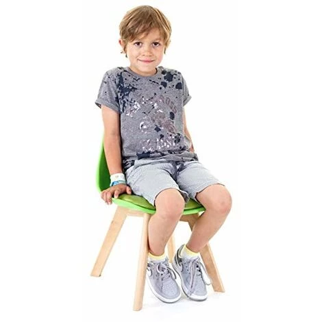 NOVA Ensemble De 2 Chaises Pour Enfants En Plastique Avec Une Séance D'éco-cuir Couleur : VERT 4 NOVA Ensemble De 2 Chaises Pour Enfants En Plastique Avec Une Séance D'éco-cuir Couleur : VERT – Image 2