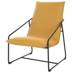AUTRES LOGAN Fauteuil - Pied En Métal - Tissu Jaune - L 65 X P 84 X H 88 Cm -Pas Cher Fauteuil Magasin 53581178 3