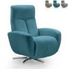 LE ROI DU RELAX Fauteuil Relax Au Design Moderne Inclinable Avec Repose-pieds Pivotant Marianna | Couleur: Bleu