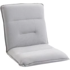 HOMCOM Fauteuil Convertible Fauteuil Paresseux Grand Confort Inclinaison Dossier Multipositions 90°-180° Métal Lin Gris Clair