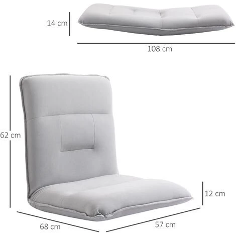 HOMCOM Fauteuil Convertible Fauteuil Paresseux Grand Confort Inclinaison Dossier Multipositions 90°-180° Métal Lin Gris Clair 5 HOMCOM Fauteuil Convertible Fauteuil Paresseux Grand Confort Inclinaison Dossier Multipositions 90°-180° Métal Lin Gris Clair – Image 3