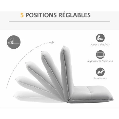 HOMCOM Fauteuil Convertible Fauteuil Paresseux Grand Confort Inclinaison Dossier Multipositions 90°-180° Métal Lin Gris Clair 7 HOMCOM Fauteuil Convertible Fauteuil Paresseux Grand Confort Inclinaison Dossier Multipositions 90°-180° Métal Lin Gris Clair – Image 5