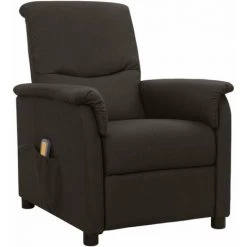 Fauteuil De Massage Inclinable Similicuir Marron Foncé VidaXL