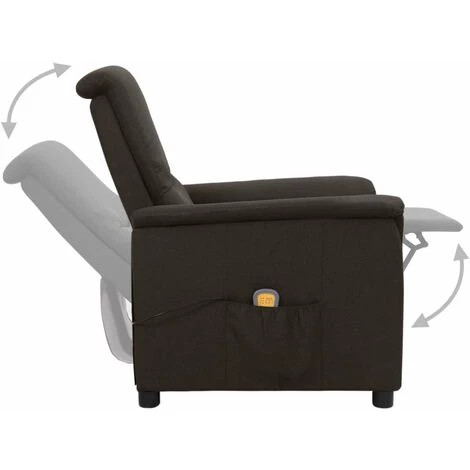 Fauteuil De Massage Inclinable Similicuir Marron Foncé VidaXL 6 Fauteuil De Massage Inclinable Similicuir Marron Foncé VidaXL – Image 4