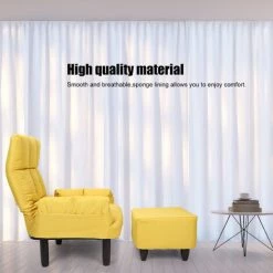 SZYB Fauteuil Inclinable Réglable De Chaise De Sofa De Chaise Longue Avec Des Meubles De Bureau à La Maison De Repose-pieds (jaune)