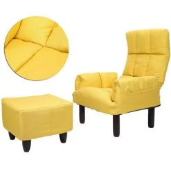 SZYB Fauteuil Inclinable Réglable De Chaise De Sofa De Chaise Longue Avec Des Meubles De Bureau à La Maison De Repose-pieds (jaune) -Pas Cher Fauteuil Magasin 53612695 4