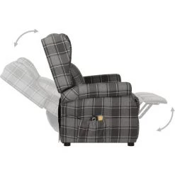 Fauteuil De Massage Inclinable Tissu Gris VidaXL -Pas Cher Fauteuil Magasin 53634104 4